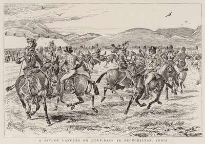 インド、ベルチスタンのラバのランサー一式 作： Alfred Chantrey Corbould
