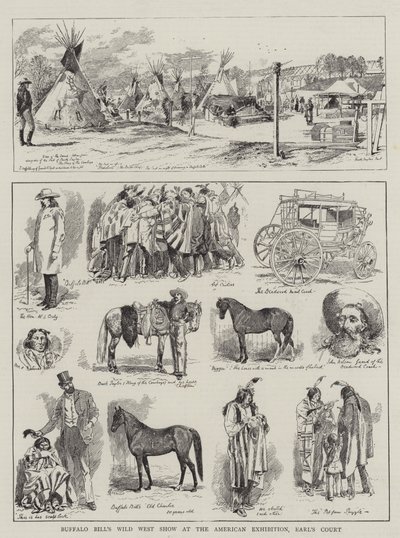 アールズコートのアメリカ展示会でのバッファロービルのワイルドウェストショー 作： Alfred Chantrey Corbould