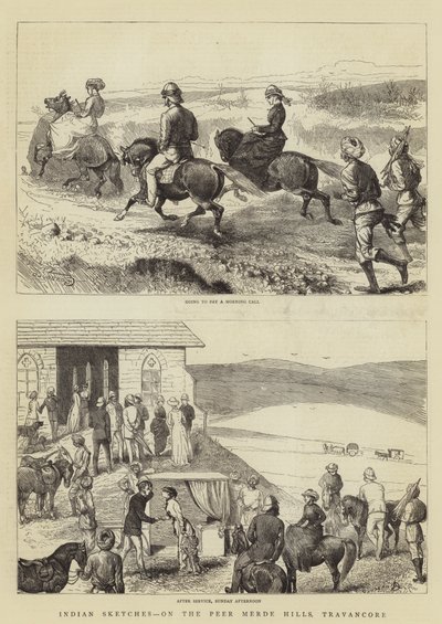 TravancoreのPeer Merde HillsにあるIndian Sketches 作： Alfred Chantrey Corbould
