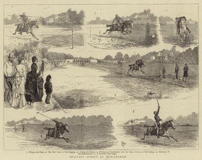 ハーリンガムでのミリタリースポーツ(エングレービング) 作： Alfred Chantrey Corbould