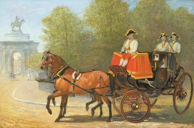 女王陛下の応接室、ハイドパークコーナー、1853年から戻る 作： Alfred Chantrey Corbould
