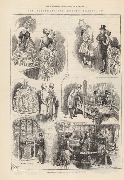 アンティーク衣装と古代ロンドンのスケッチ 作： Alfred Chantrey Corbould