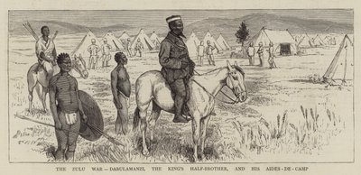 ズールー戦争、ダブラマンジ、王の異母兄弟、および彼の側近 作： Alfred Chantrey Corbould