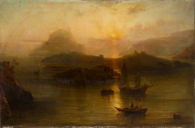 「ウィックローヘッドとブラックロック城」、1827-1883 作： Alfred Clint