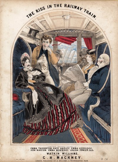 鉄道列車のキス 作： Alfred Concanen