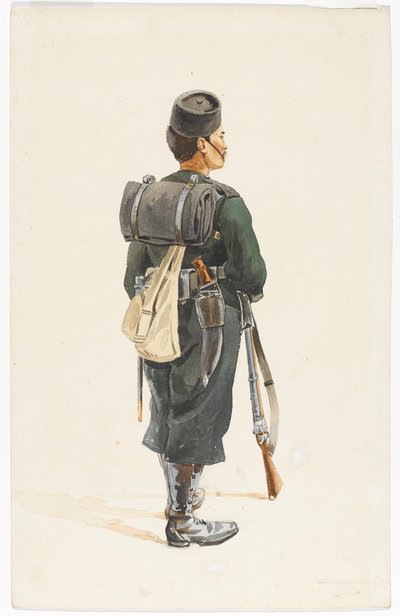 第4グルカ連隊のライフルマン、1890年 作： Alfred Crowdy Lovett