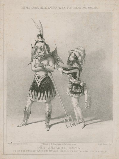 ジュリアンズバルマスクからのアルフレッドクロウキルのスケッチ：嫉妬深い悪魔 作： Alfred Crowquill