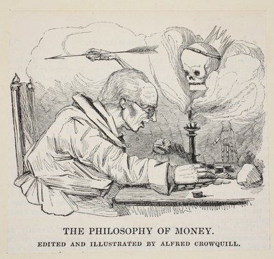 お金の哲学、パブ。 C. 1842 作： Alfred Crowquill