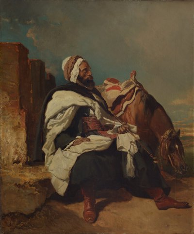馬とアラブ人の着席、おそらくca。 1850-58。 作： Alfred Dedreux