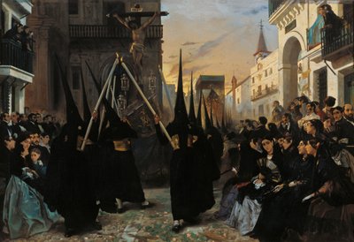 ジェノヴァ通り沿いの行列 作： Alfred Dehodencq
