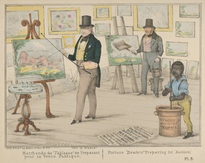 Vive la France、パブリック セールの写真 Dea... の準備をしている写真商人、1840 年。 作： Alfred E. Baker