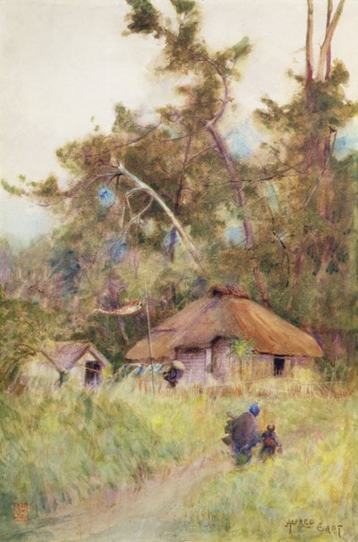 日本の嵐の日」1889年頃（水彩・紙） 作： Alfred East
