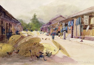 嵐の後の傘の乾燥」1889年頃（紙に水彩画） 作： Alfred East