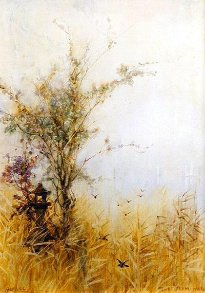 早朝の富士山」1889年頃（紙に水彩 作： Alfred East