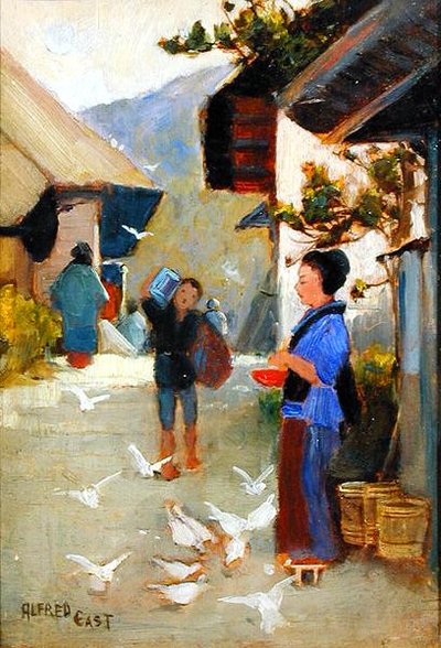 東海道の村」1889年頃（油彩・パネル） 作： Alfred East