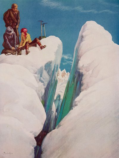 アルフレッド・ベストール（1892-1986）による「クレバス」（『タトラー』誌1366号、8月31日号より 作： Alfred Edmeades Bestall