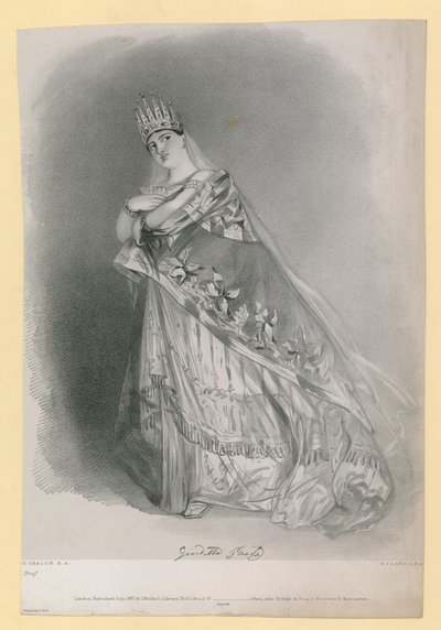 1837年7月に公開されたRJレーンによって刻まれたジュディッタパスタ 作： Alfred Edward Chalon