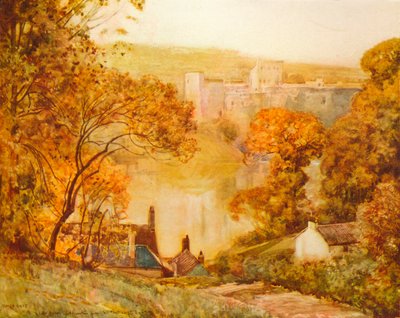 チェプストウ城、オンワイ、c1910 作： Alfred East