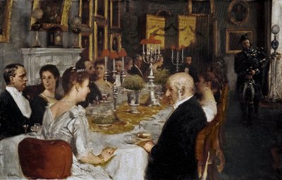 ハドソンハウスでの夕食 作： Alfred Edward Emslie