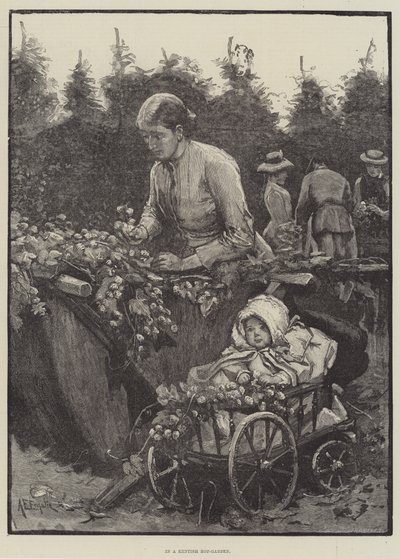 ケンティッシュホップガーデンで 作： Alfred Edward Emslie