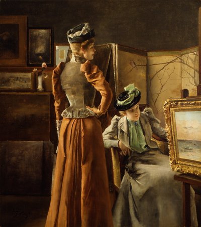 スタジオへの訪問 作： Alfred Emile Stevens