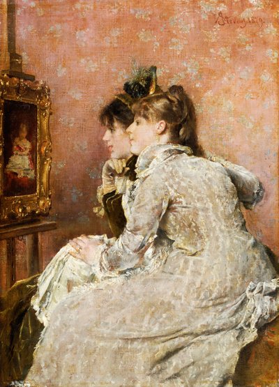 1879年の肖像画を賞賛 作： Alfred Emile Stevens