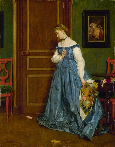 ためらい、おそらくマトーモンテオー、1867年頃 作： Alfred Emile Stevens