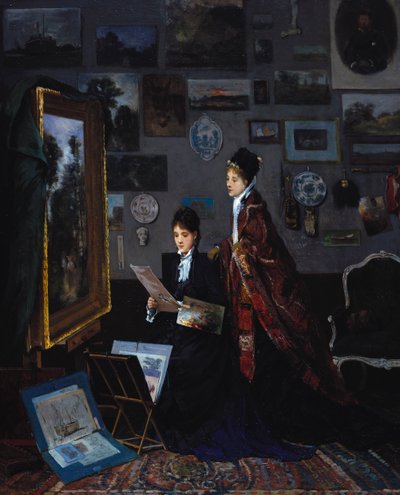 スタジオで 作： Alfred Emile Stevens