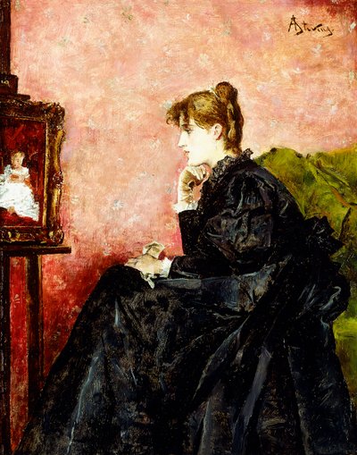 Lady in Black、 作： Alfred Emile Stevens