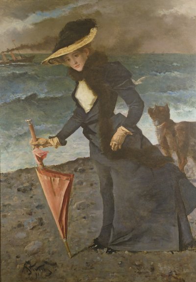 海辺で、1891 作： Alfred Emile Stevens