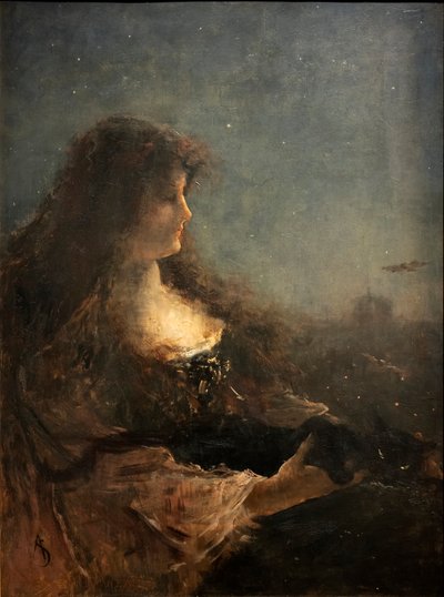 夜、c。 19世紀（絵画） 作： Alfred Emile Stevens