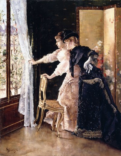 婚約者が通り過ぎるのを見守る、1886 作： Alfred Emile Stevens