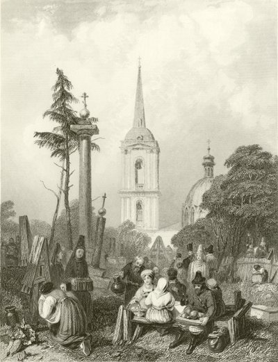 スモレンスコ教会の墓地 作： Alfred Gomersal Vickers
