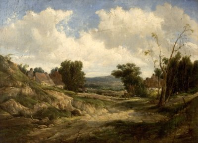 コテージのある風景、1864年 作： Alfred Gomersal Vickers