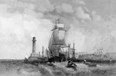 1830年頃、ヘンリーウォリスによって彫刻されたケント州マーゲート 作： Alfred Gomersal Vickers