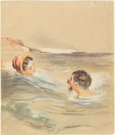 男性と女性の入浴者 作： Alfred Grevin