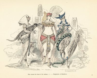 エキゾチックな衣装を着たサランボとポティファルの妻、カルタゴ、3 作： Alfred Grevin