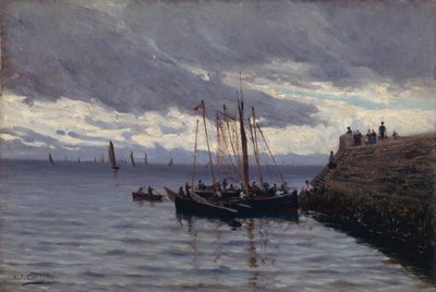 イワシ漁師の到着 作： Alfred Guillou