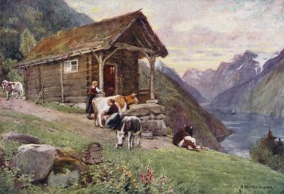 ノルウェーのフィヨルド 作： Alfred Heaton Cooper
