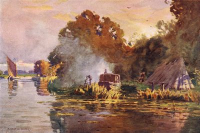 ノーフォーク州ブレのウナギ漁師 作： Alfred Heaton Cooper