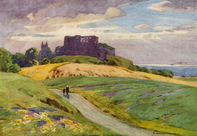 デンマーク: ボーンホルム、ハンマーシュス城 (カラー リソ) 作： Alfred Heaton Cooper