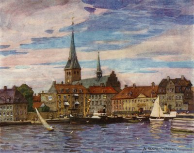デンマーク: Helsingor, The "Elsinore" of Shakespeare (color members) 作： Alfred Heaton Cooper