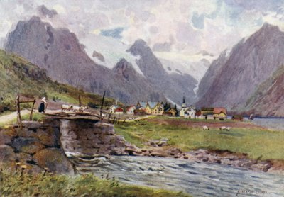 Fjaerland、Sogne Fjord 作： Alfred Heaton Cooper
