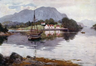 Godosund、Hardangerフィヨルド 作： Alfred Heaton Cooper