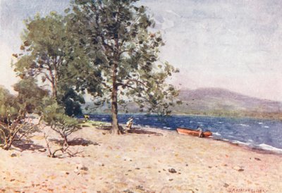 湖水地方：バッセンスウェイト湖、そよ風の朝（カラーリトグラフ） 作： Alfred Heaton Cooper