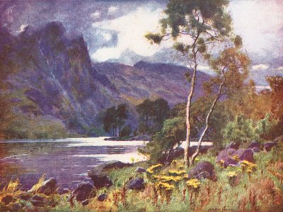 湖水地方レイブン・クラッグ、サールミア（カラーリトグラフ） 作： Alfred Heaton Cooper