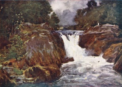 湖水地方スケルウィズ・フォース、ラングデール（カラーリトグラフ） 作： Alfred Heaton Cooper