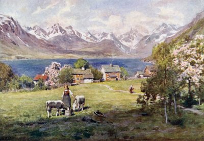 ネスからのロムスダールフィヨルド 作： Alfred Heaton Cooper