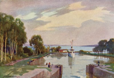 Sjotorp Locks、Gota Canal 作： Alfred Heaton Cooper