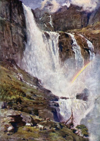 Skjaeggedalsfos、Hardangerフィヨルド 作： Alfred Heaton Cooper